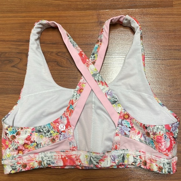 Lululemon Run: Stuff Your Bra II Flowabunga Mini Multi / Bleached Coral Sz 10! - Picture 8 of 12